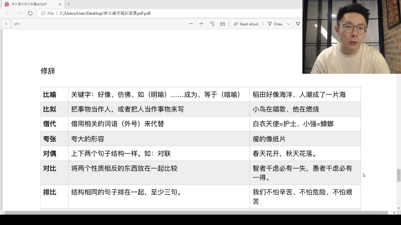 【叫我彭老师】修辞 上集