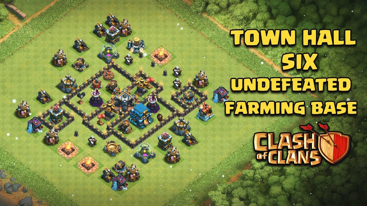 Undefeated Town Hall 6 (TH6) Trophy + Farming Base !! 