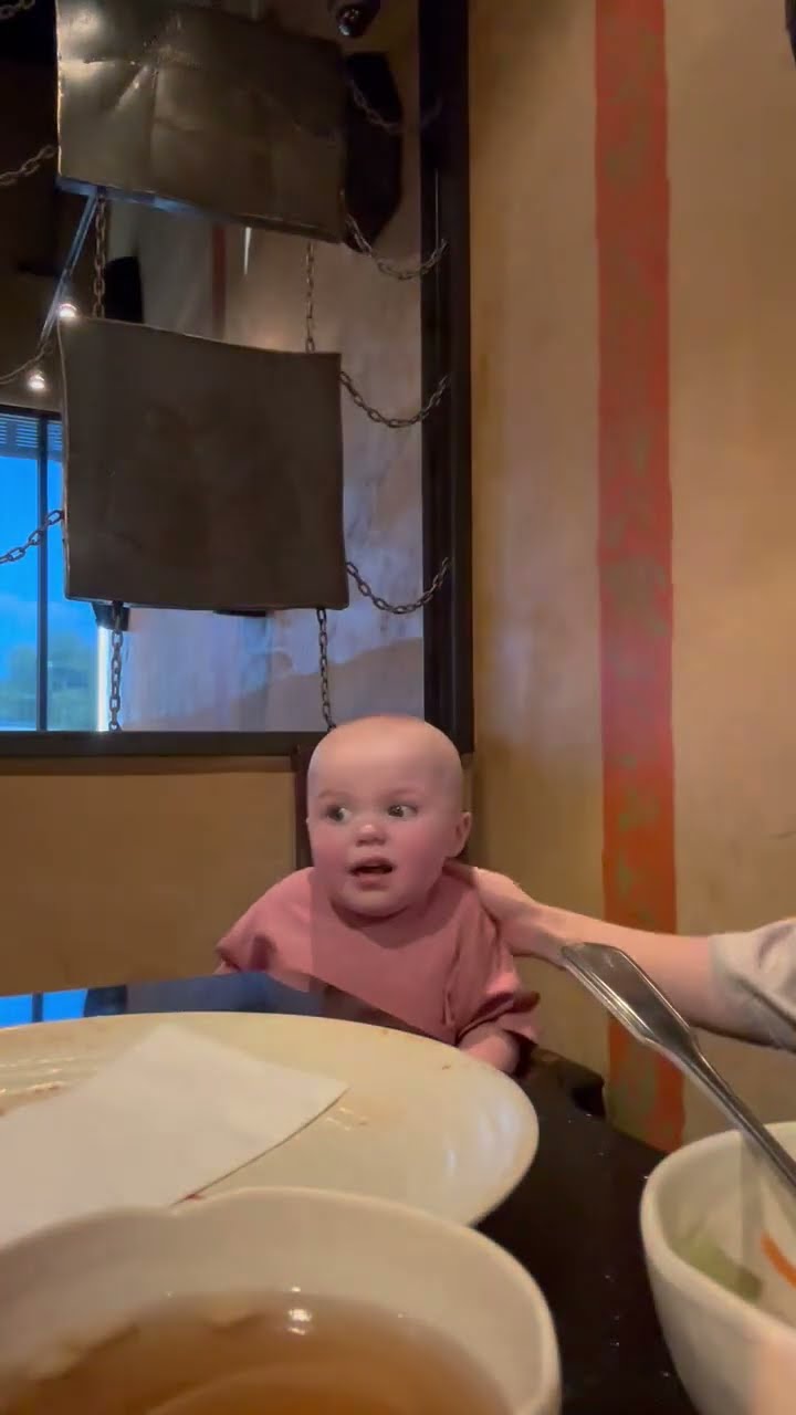 Baby Wowed By Hibachi Cooking || ViralHog