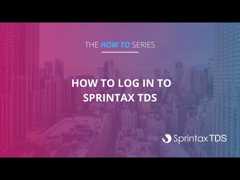 How to log in to Sprintax TDS