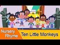 Ten Little Monkeys Jumping On The Bed - Children Nursery Rhyme