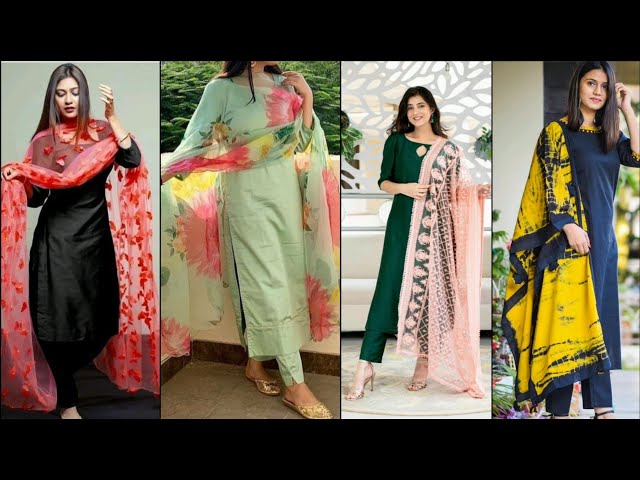 Plain Punjabi Suit With Contrast Dupatta |patiyala #Salwar #kameez Design |  ColourCombination Suit - YouTube