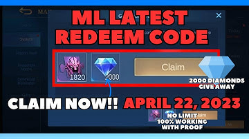 Mobile Legends Redeem Code for April 22 2023 2000 Diamonds Give Away