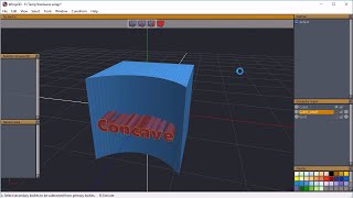 [Wings3D-ManiboldLAB] Booleans - Curved text sculped in a box.
