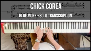 Blue Monk | Chick Corea Solo Transcription + PDF Sheet Music