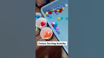 Colour Sorting Activity #learning #kids #activitiesfortoddlers #indooractivities
