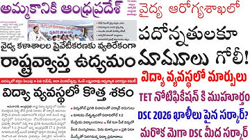 ఆంధ్రప్రదేశ్ TET, 2026+DSC నోటిఫికేషన్ ఖాళీ లు విద్యా వ్యవస్థ లో కీలక మార్పులు...