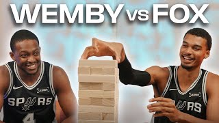 De'Aaron Fox and Victor Wembanyama Answer Questions While Playing an Epic Game of Jenga!