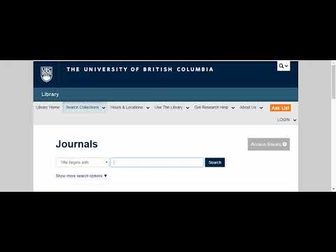 How to access the Journal of Perinatology via UBC Library