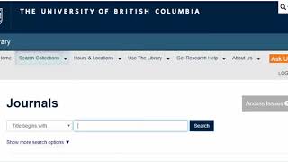 How to access the Journal of Perinatology via UBC Library