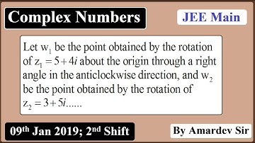 Let w_(1) be the point obtained by the rotation of z_(1)=5+4i about the origin through...