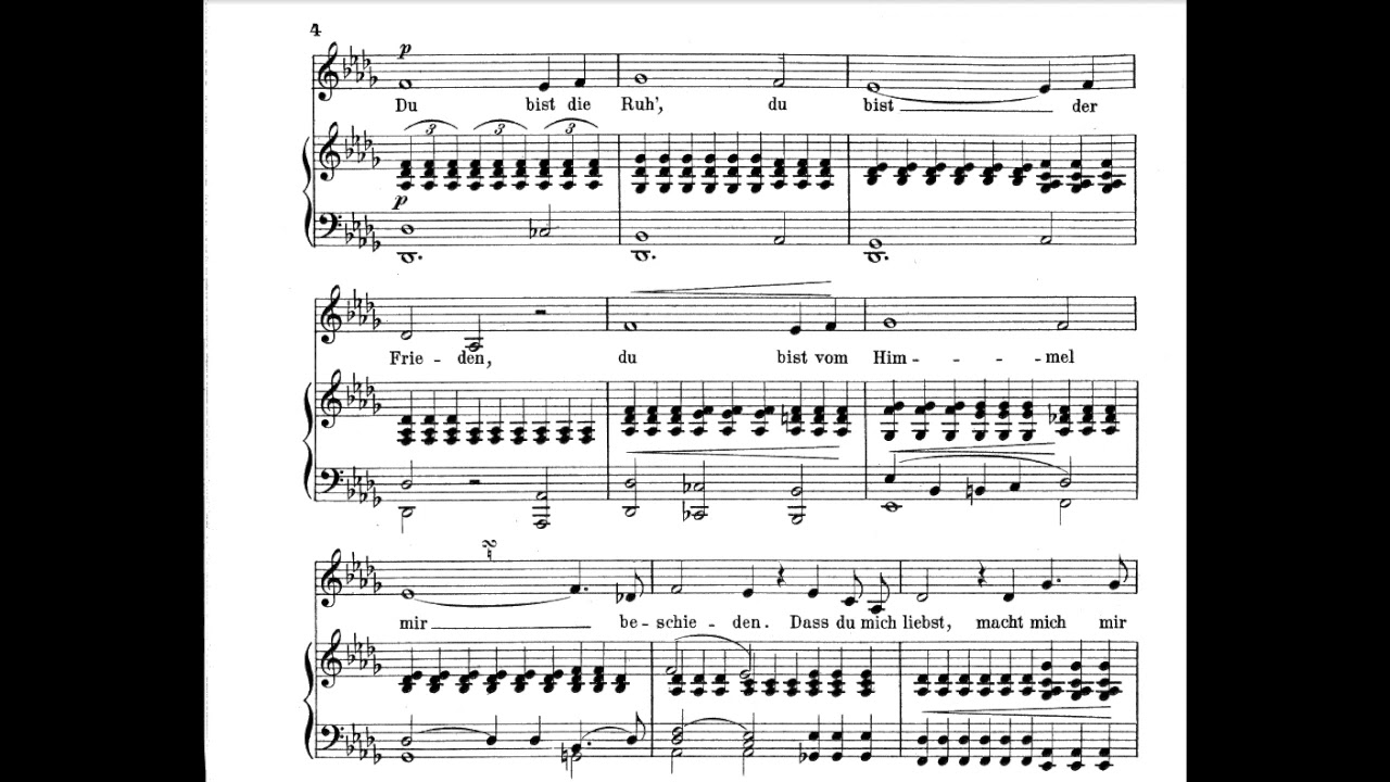 Widmung (Slower) with Melody F Major Low Key Schumann