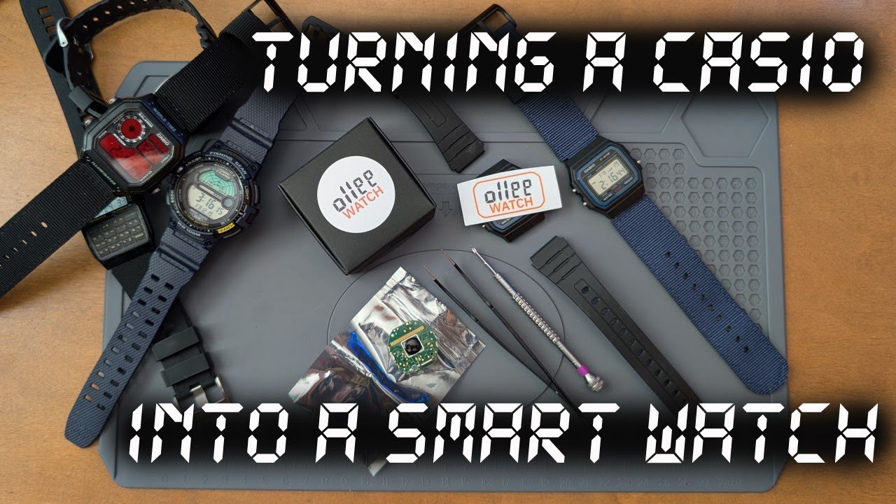 Ollee F-91W: CASIO F-91W改スマホリンク、コンプリート品 Turning a Casio F-91W into a smartwatch using an ollee watch