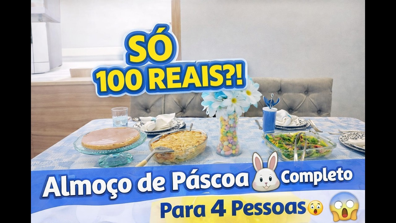 ALMOÇO DE PÁSCOA COMPLETO por R$100 😱🐰 | Collab Especial para 4 Pessoas