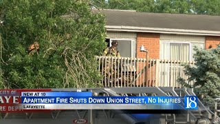 Apartment fire shuts down Union Street, no injuries reported
