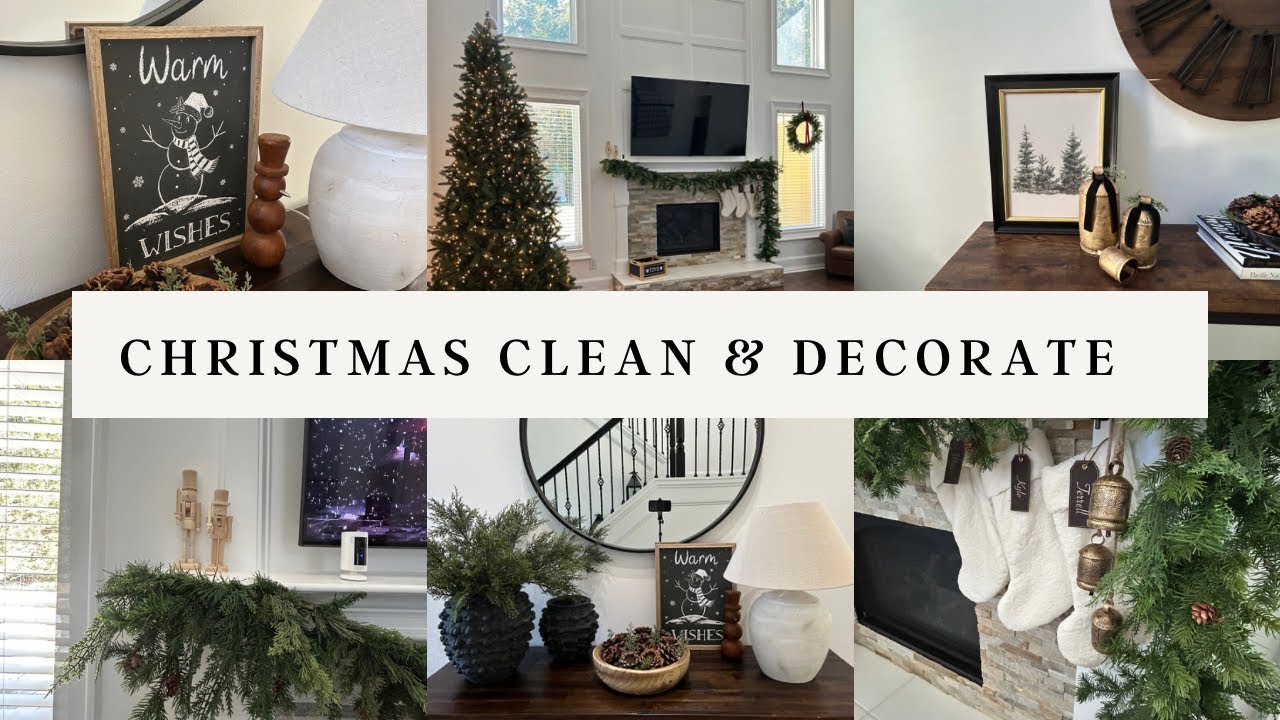 CHRISTMAS CLEAN & DECORATE/ PART 1: FAMILY ROOM/ HOLIDAY DECORATING IDEAS & TIPS/ EASY DIYS