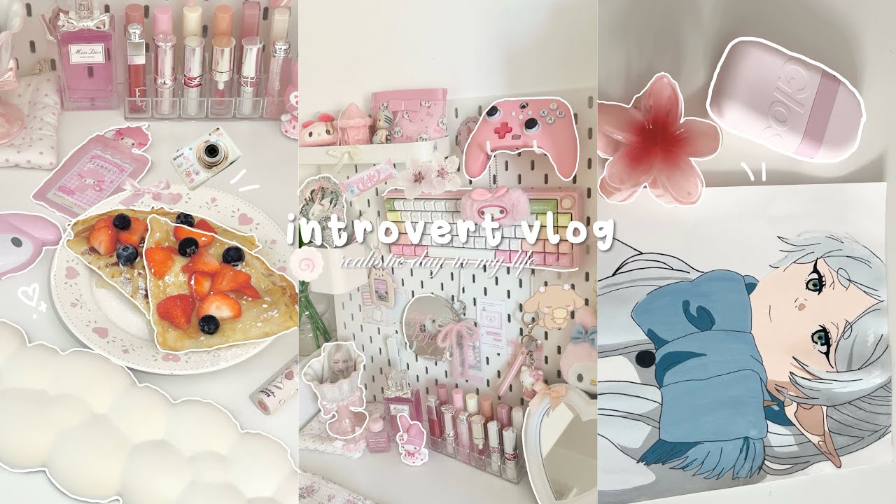 🎐introvert vlog ₊˚⊹♡ making crepes, organising makeup, shopping, manga, drawing