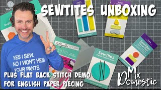 Unboxing SewTites Notions & System Plus Flat Back Stitch Demo Using English Paper Piecing Palette