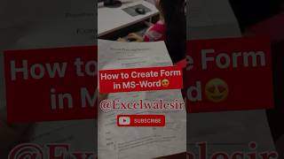 Create Form in MS-Word #excelwalesir #mswordtricks #computertips #instagram #training