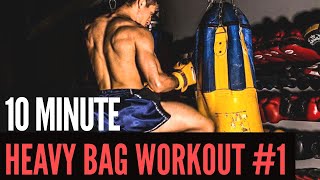10 MINUTE HEAVY BAG WORKOUT SPEAR KNEES