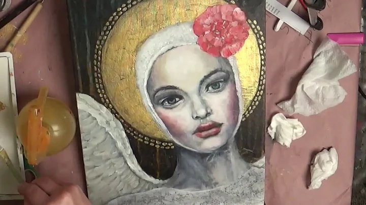 Painting Angel in acrylics