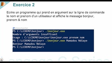 LC Series Arguments sur la ligne de commande 8 Exercice 2 + correction