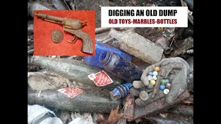 Trash Picking a Dump - Vintage Marbles - Military Buttons -Toys - Antiques - Bottle Digging