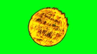 Rotating Fireball 4K - After Effects Green Screen