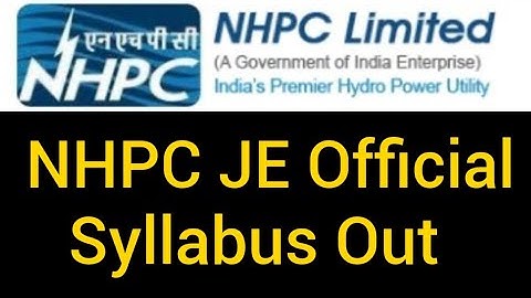 NHPC JE Official Syllabus Out | SSC JE Pattern #nhpcje #nhpcjesyllabus #nhpcexam2021