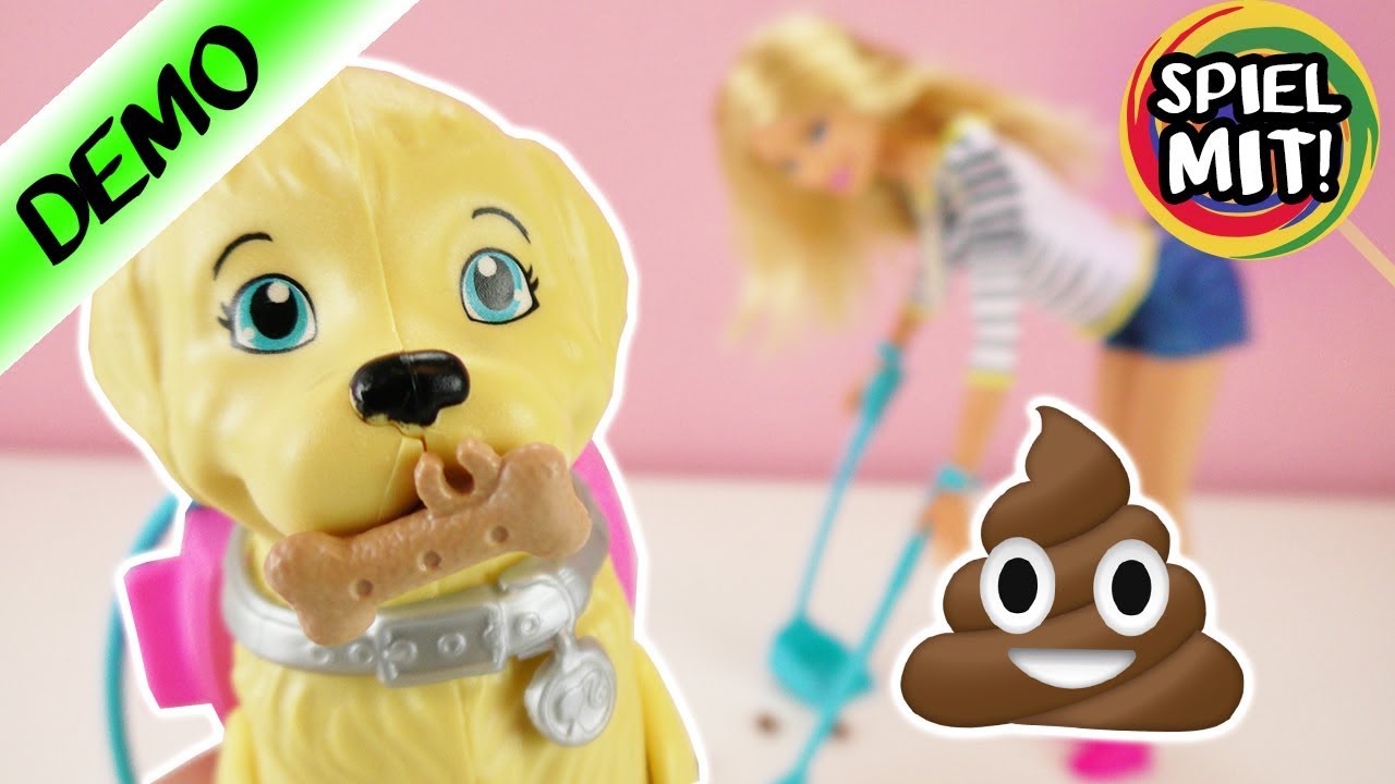Barbie mit Hund | Ist er Stubenrein? | Hund kann laufen und kacken | Barbie  macht alles sauber! - YouTube