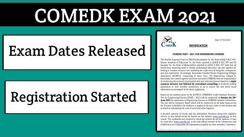 Comedk Exam 2021 dates released| comedk 2021 new update||