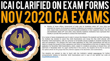 ICAI Clarified on Exam Forms For Nov 2020 CA Exams
