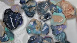 179.9 cts Black Rough Opal Parcel Lightning Ridge Potch &amp; Colour CMR