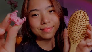 ASMR Hair Brushing & Hair Clipping 🎀 (Layered Sounds)