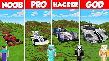 Sport Car Build Battle Challenge - Noob vs Pro vs Hacker vs God - Minecraft Animation