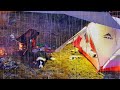 Camping - Heavy Rain, Tent, Tarp, Dog, Campfire and Chicken Chili