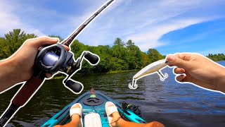 Fishing A TROPHY Bass Lake  W/ JERKBAITS! (Kayak Fishing)
