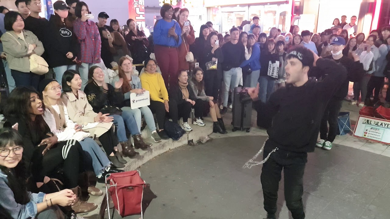 GREEMKUN. GUEST. COOL GUY🤩 FROM ITALY.  BLACKPINK 'WHISTLE' COVER. ENJOYING IMPROMPTU BUSKING.