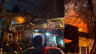 FDNY Battles 2-Alarm FIRE in 2 Private Dwellings in the Bronx! VAN on HYDRANT! [ Box 2702 ]