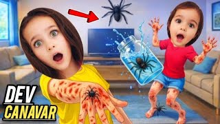 EVDEKİ DEV CANAVAR ALYAYI ISIRDI!EVİMİZİ ÖRÜMCEKLER İSTİLA ETTİ!EVDE KORKU DOLU ANLAR!#funny#alya