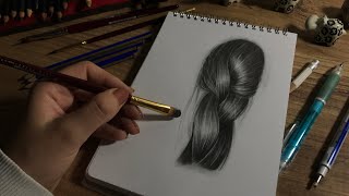 Gerçekçi Saç Nasıl Çizilir II kolay saç çizimi teknikleri II grafit kalemler ile
