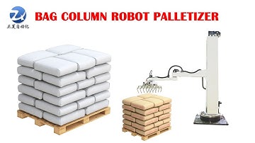 25kg 50kg  powder cement bag column robot  palletizer machine packing line