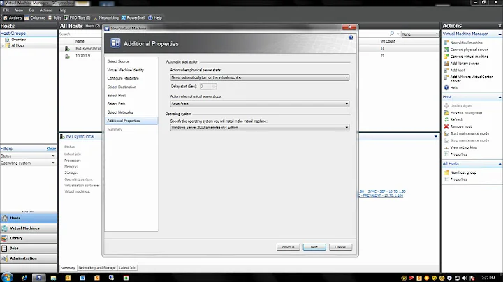 Microsoft Virtual Machine Manager - Creating Virtual Machines