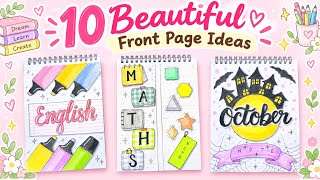 10 Beautiful Front Page Ideas for School Subjects | Creative & Aesthetic Designs 📚✨