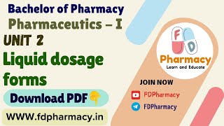 Unit 2 Liquid dosage forms Notes | Pharmaceutics - I Notes | Bachelor of Pharmacy PDF Notes