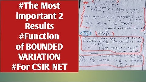 #The most important Results #Real analysis #Function of bdd variation#🔥🔥🔥#for CSIR NET.