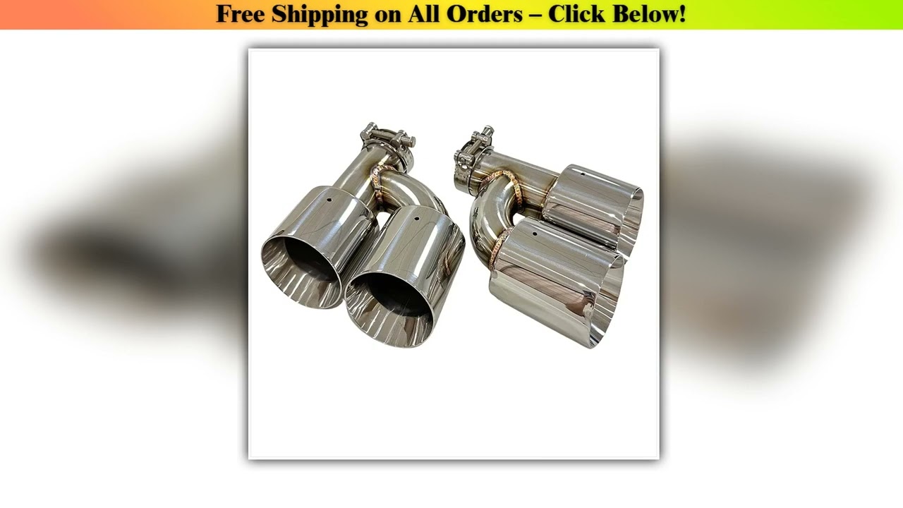 Auto Parts exhaust pipe Stainless steel silver Modified H-shaped 4-outlet tailpipe muffler Large
