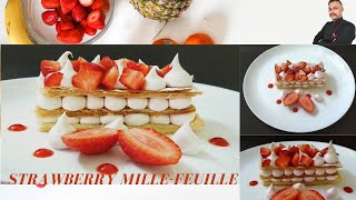 Strawberry Mille Feuille | French Pastry | Easy And Quick Mille Feuille