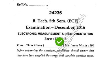 2016 Mdu BTech ECE 5th Sem Electronic Measurement & Instrumentation Question Paper