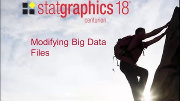Modifying a Statgraphics Big Data File